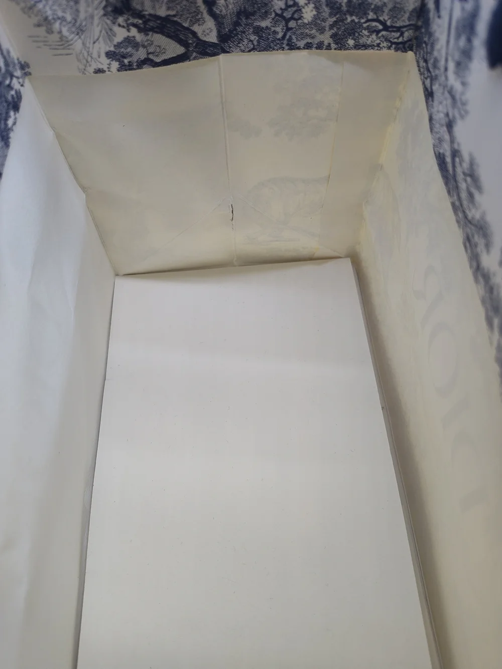 DIOR Toile Jungle Navy Gift Bag Gold Logo Boutique Packaging Tiger Medium EUC